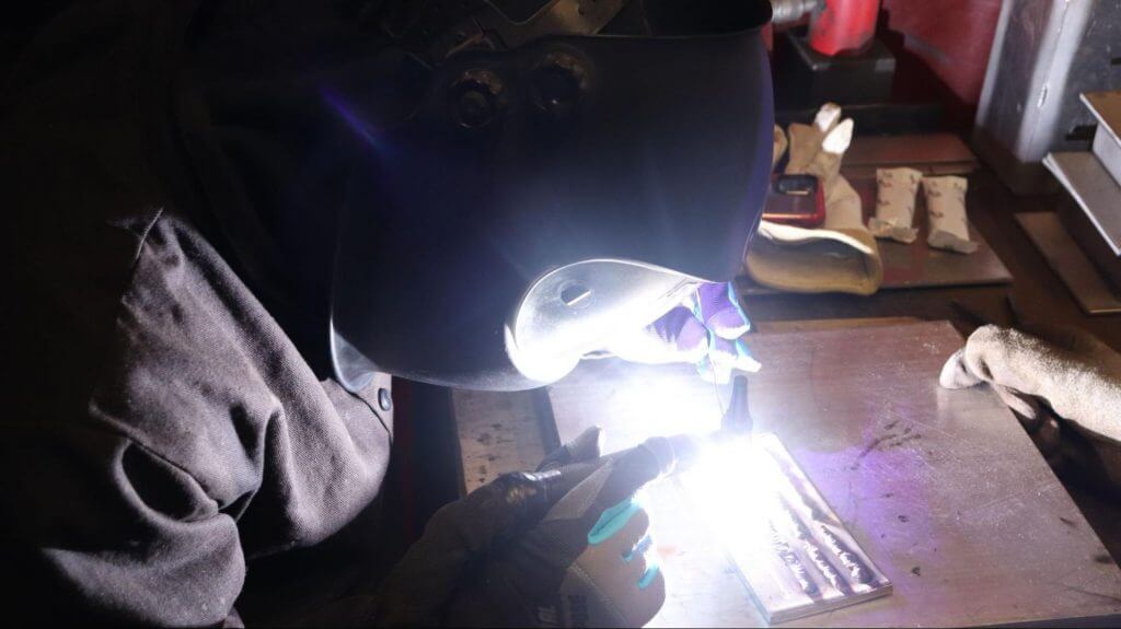 flux-cored arc welding training in a welding certification program