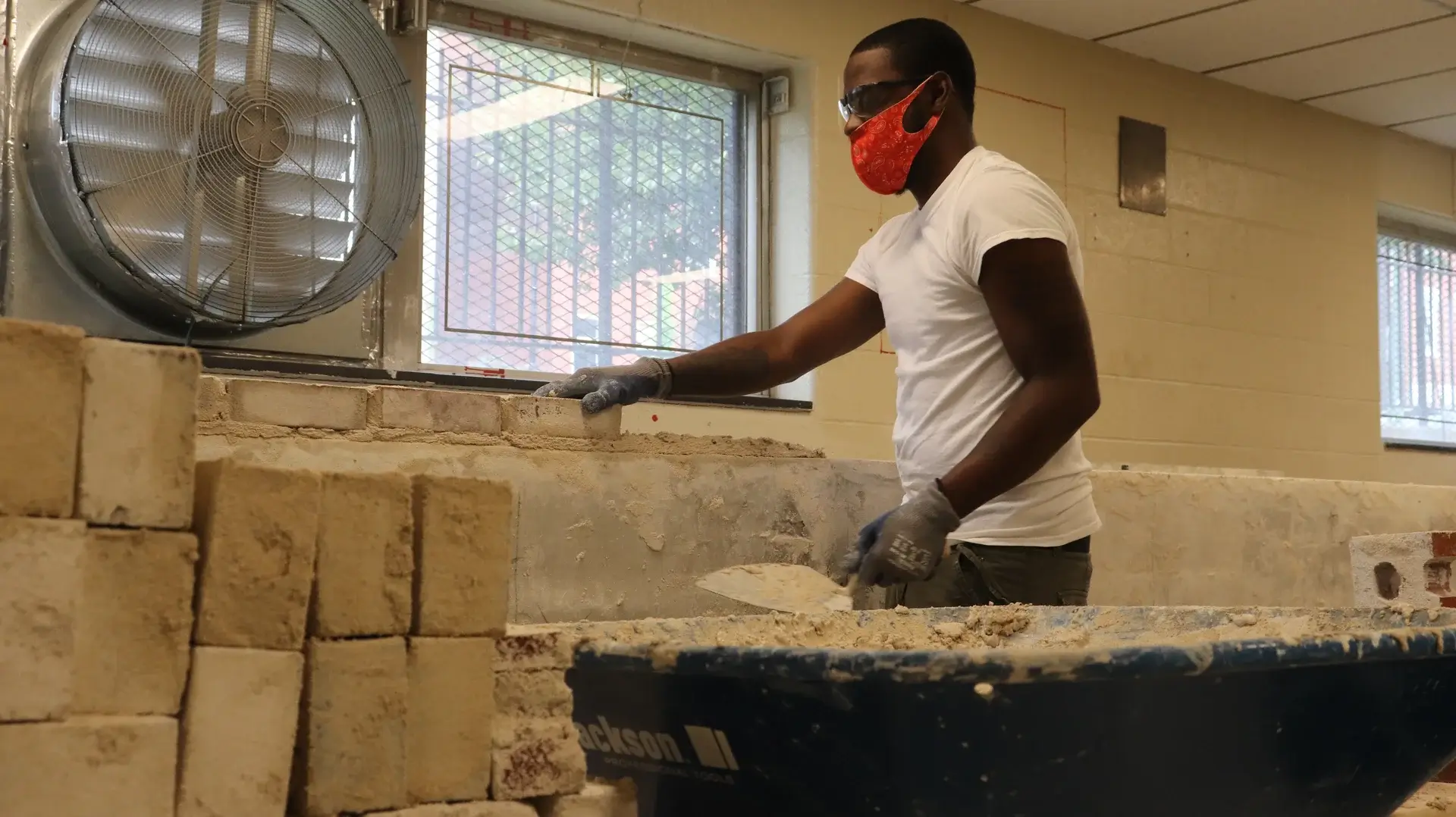 Construction students during training in Philadelphia