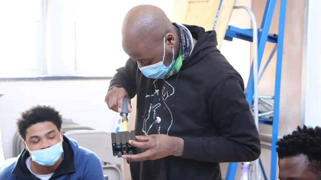 Students at PTTI Work lab