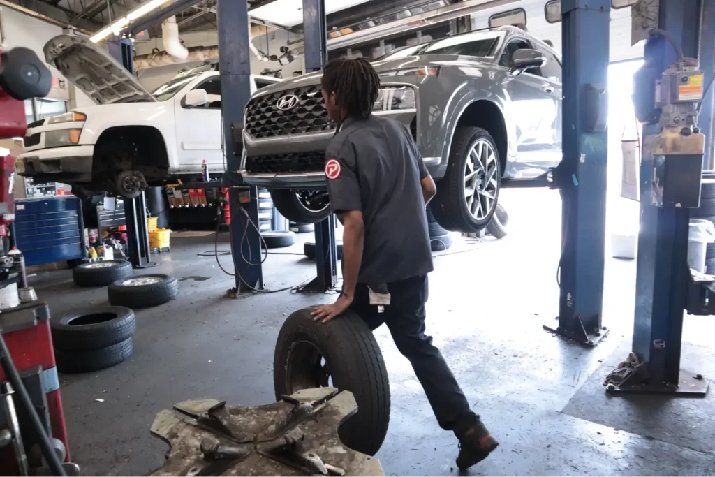 Automobile technician at auto repair shop