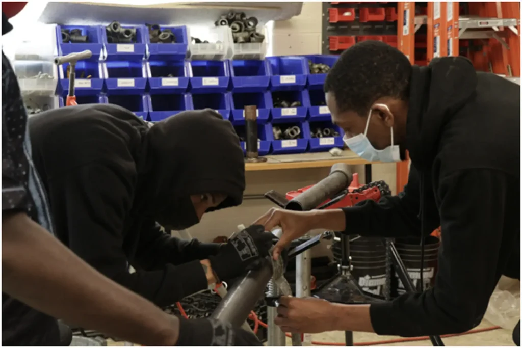 Student practicing at PTTI Work Lab