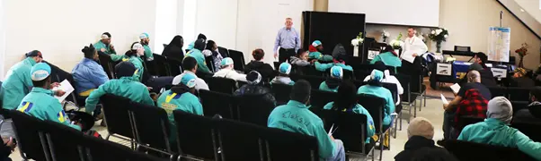 Students in a Philadelphia trade school classroom attending a training session
