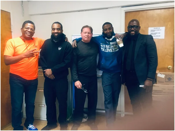 A networking event at a trade program