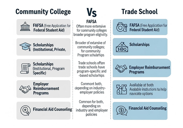 The financial aid community college vs. trade school