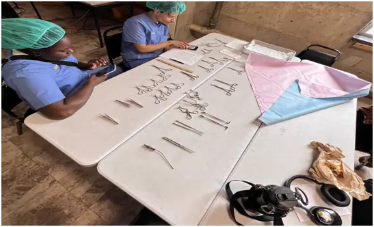 Central Processing and Sterile Service Technician Program instrument sorting.