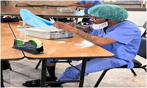 Central Processing and Sterile Service Technician Program sterile kit preparation.
