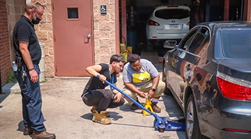 Automotive student class at a Philadelphia trade school