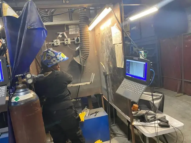 PTTI student welding in a certified training facility in Philadelphia 