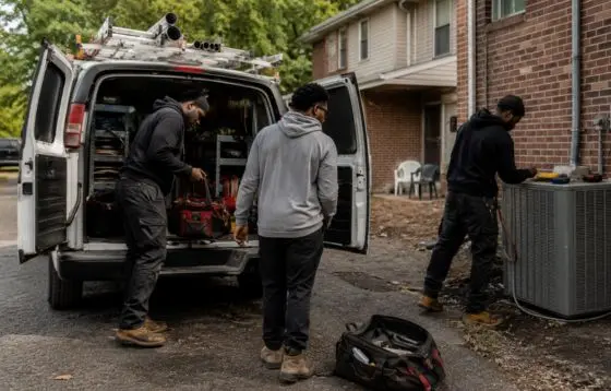 A group of technician at job site