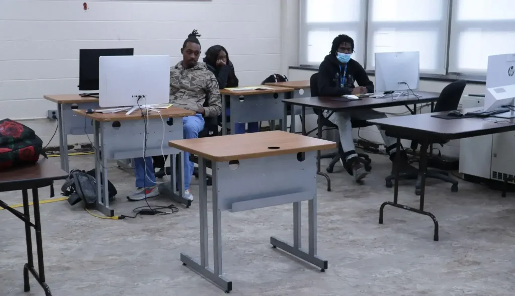 Skilled trade student at classroom session