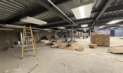 Hands-on construction training in a commercial building